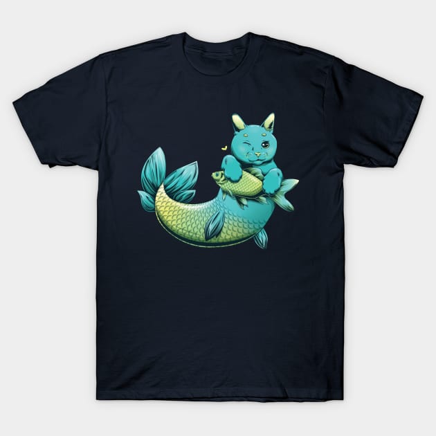 Catfish - Cat Fish - Cat Mermaid T-Shirt by redappletees